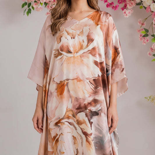 Myra Kaftan – close-up of the terracotta floral print