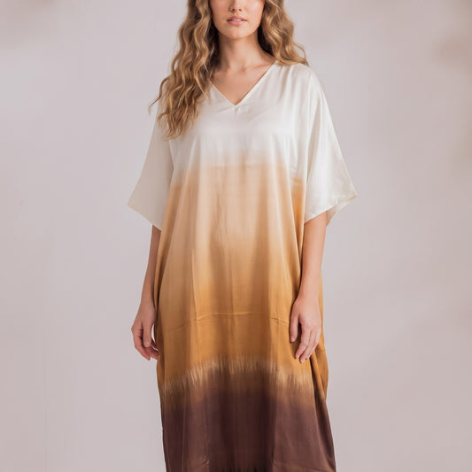Rania Kaftan – close-up of the jade & coral floral print