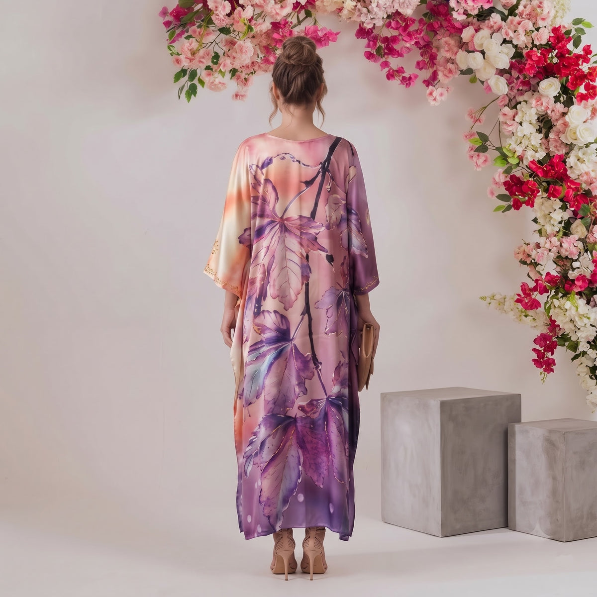 Naira Kaftan – back view of the flowing kaftan silhouette
