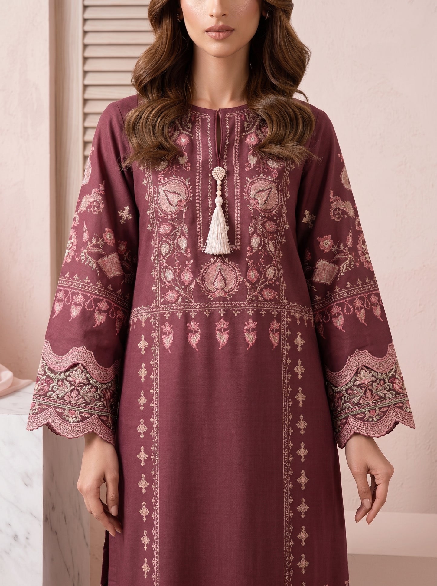 Cotton Satin Blend Kaftan Dress