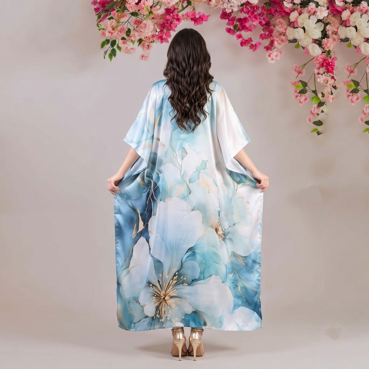 Aanya Kaftan – back view of the flowing kaftan silhouette