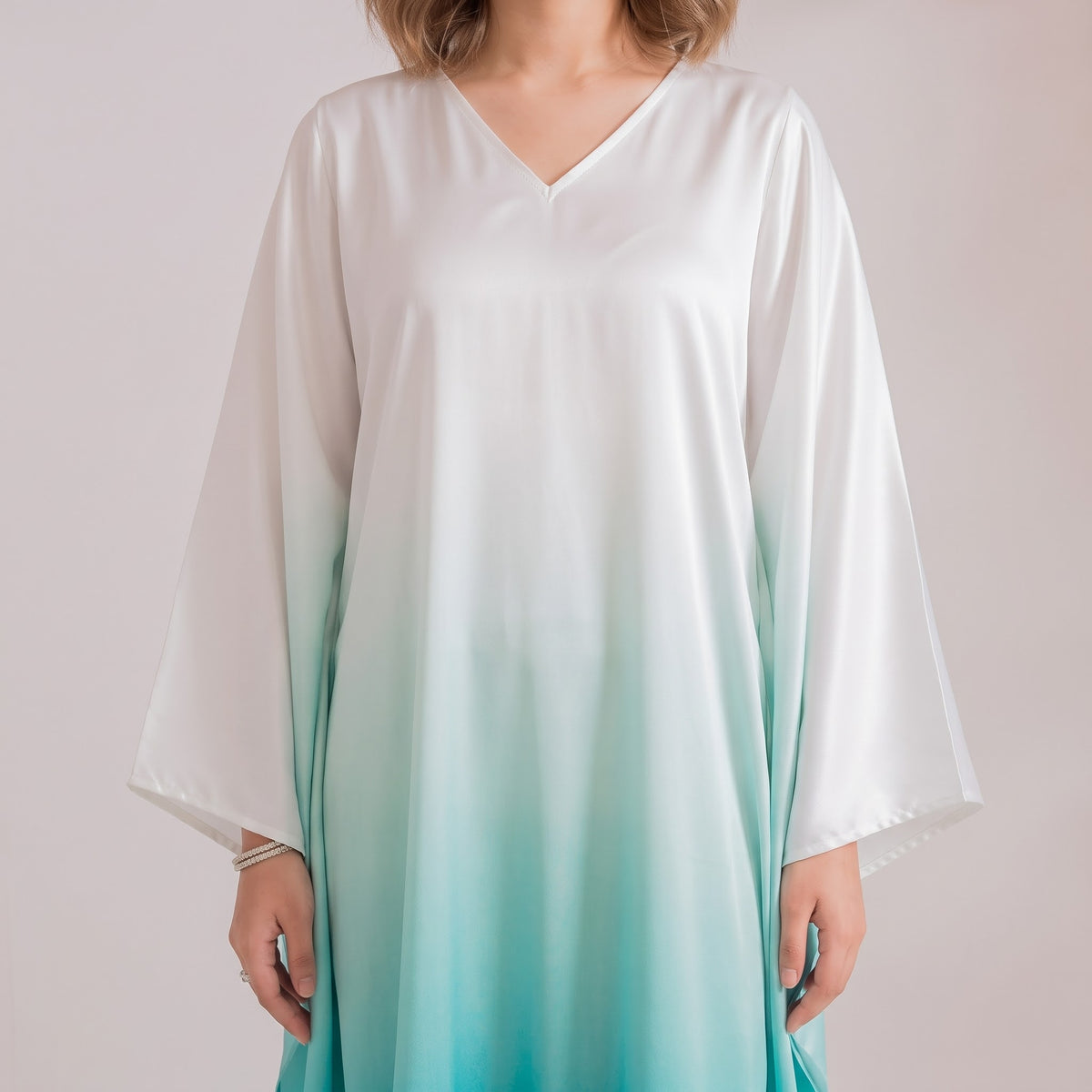 Reya Kaftan – close-up of the lavender floral print