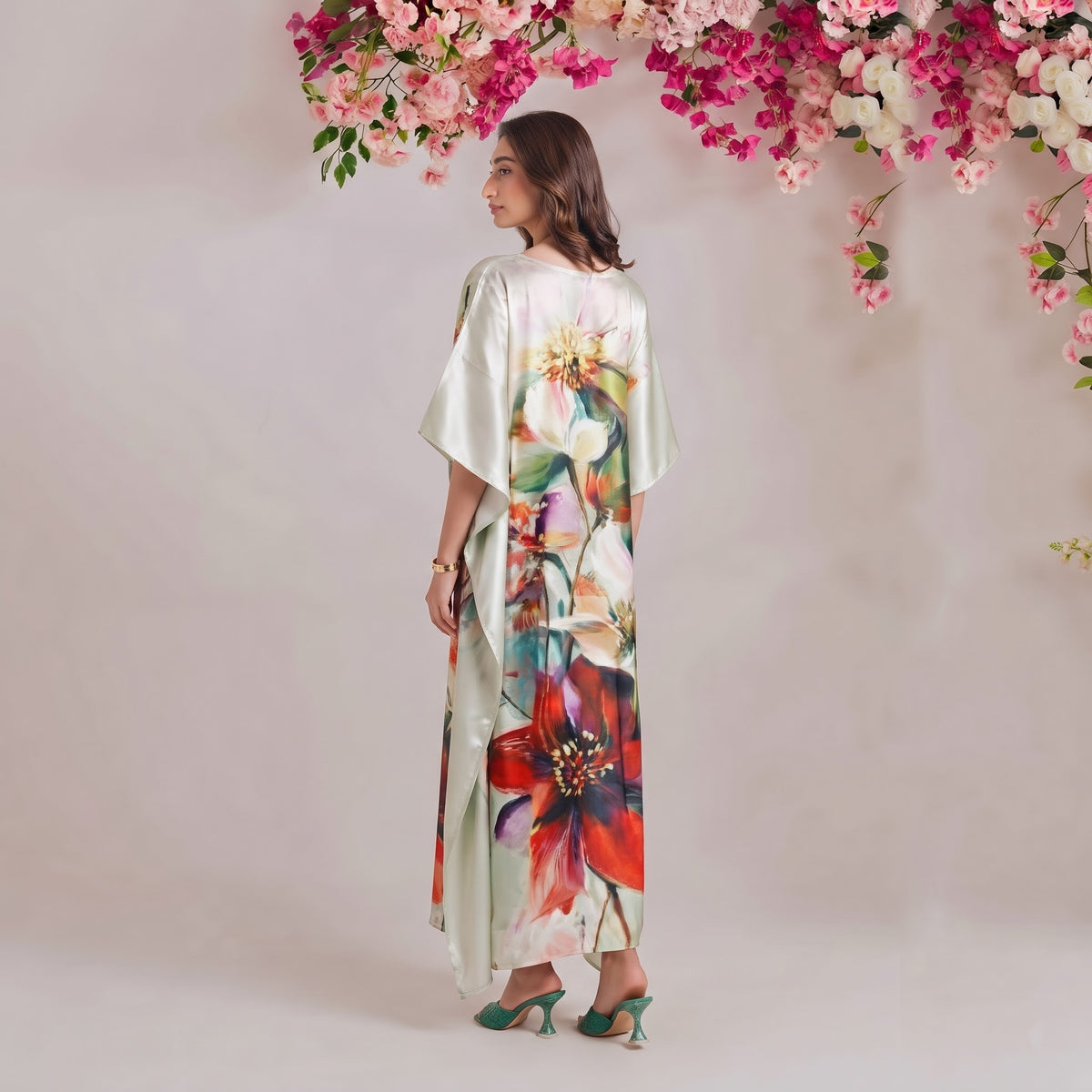 Ahana Kaftan – back view of the flowing kaftan silhouette
