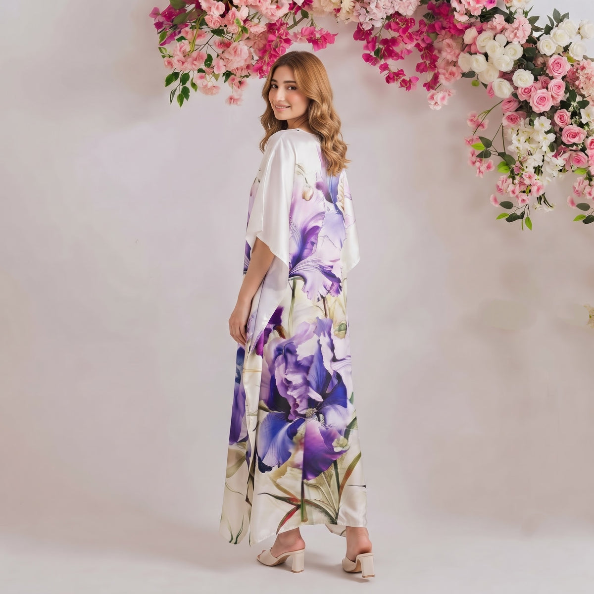 Vanya Kaftan – back view of the flowing kaftan silhouette