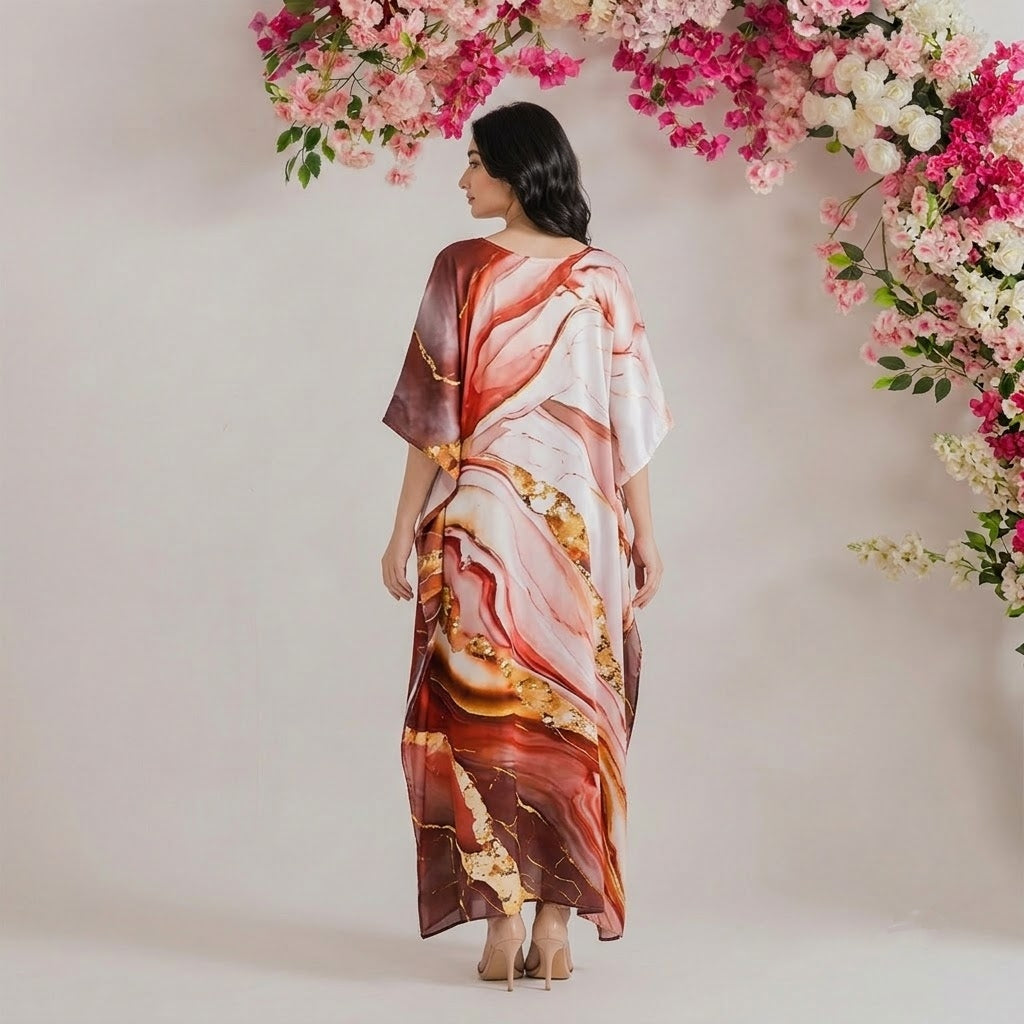 Sera Kaftan – back view of the flowing kaftan silhouette