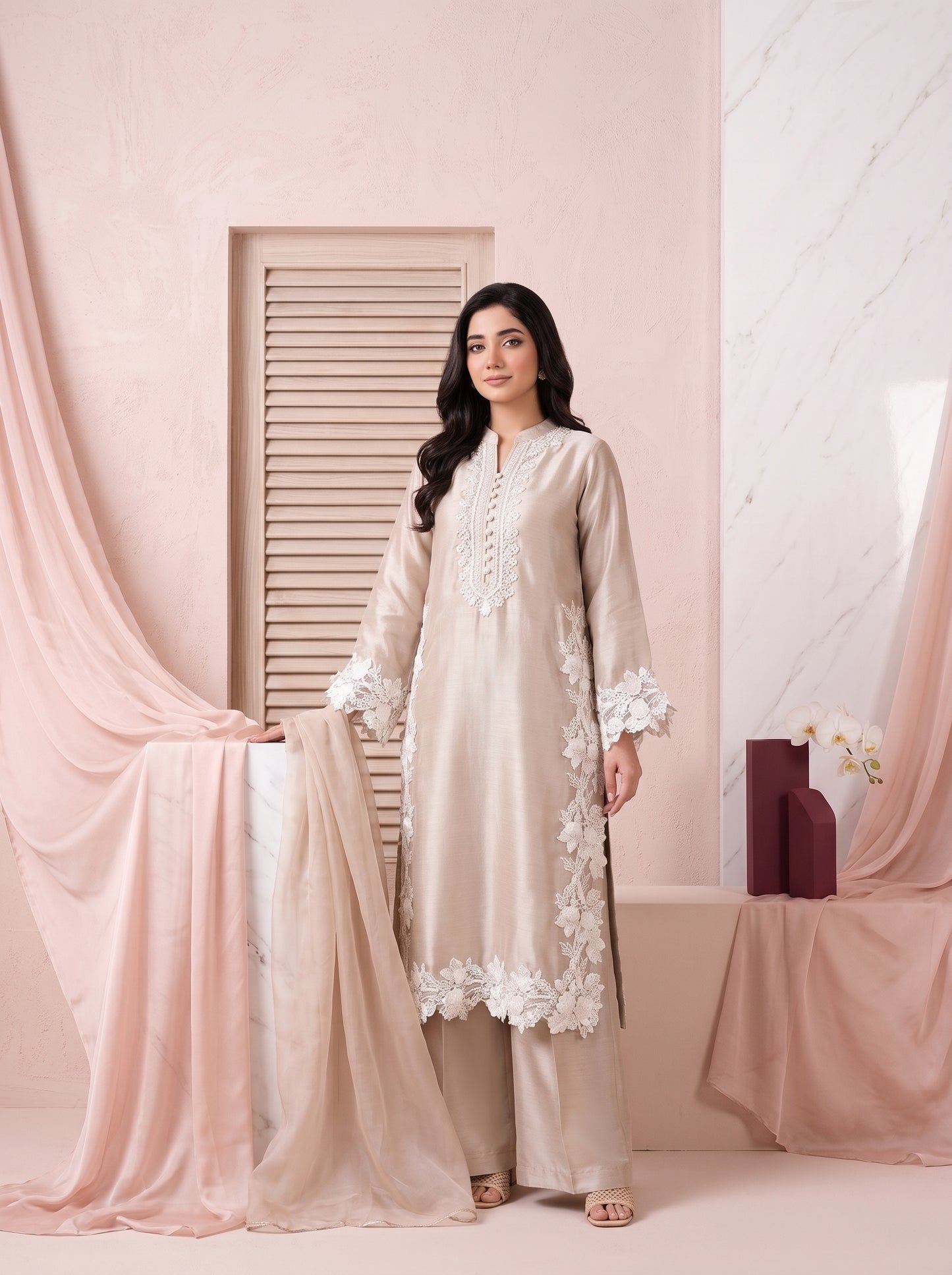 Farnas Heavy Natural Silk Coord Set